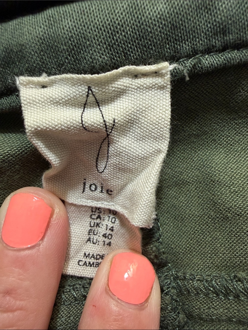 Joie Olive Green Wide-Leg Drawstring Pants - Picture 2 of 3